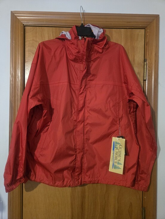 Guide's Choice Other - 100% Waterproof Men's Hooded Red Windbreaker Jacket Size L